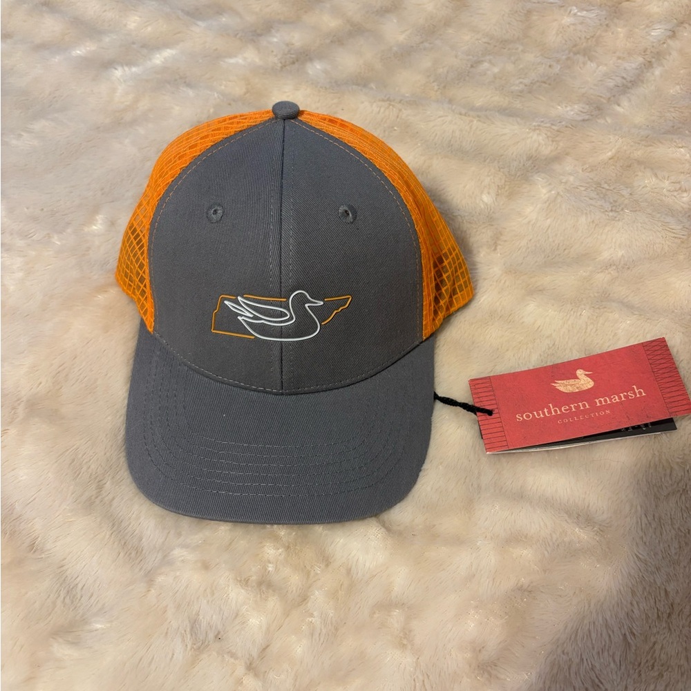 Southern Marsh Charcoal and Orange Mesh Hat